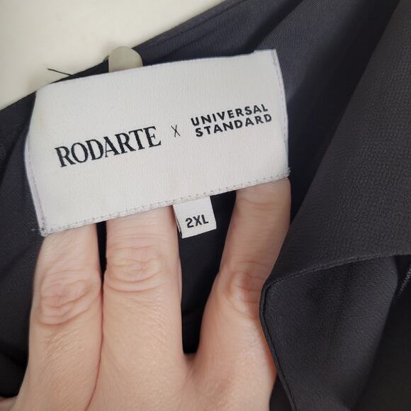 Rodarte x Universal Standards black ruffled wide leg jumpsuit Size 2XL Boho Glam - Picture 6 of 14